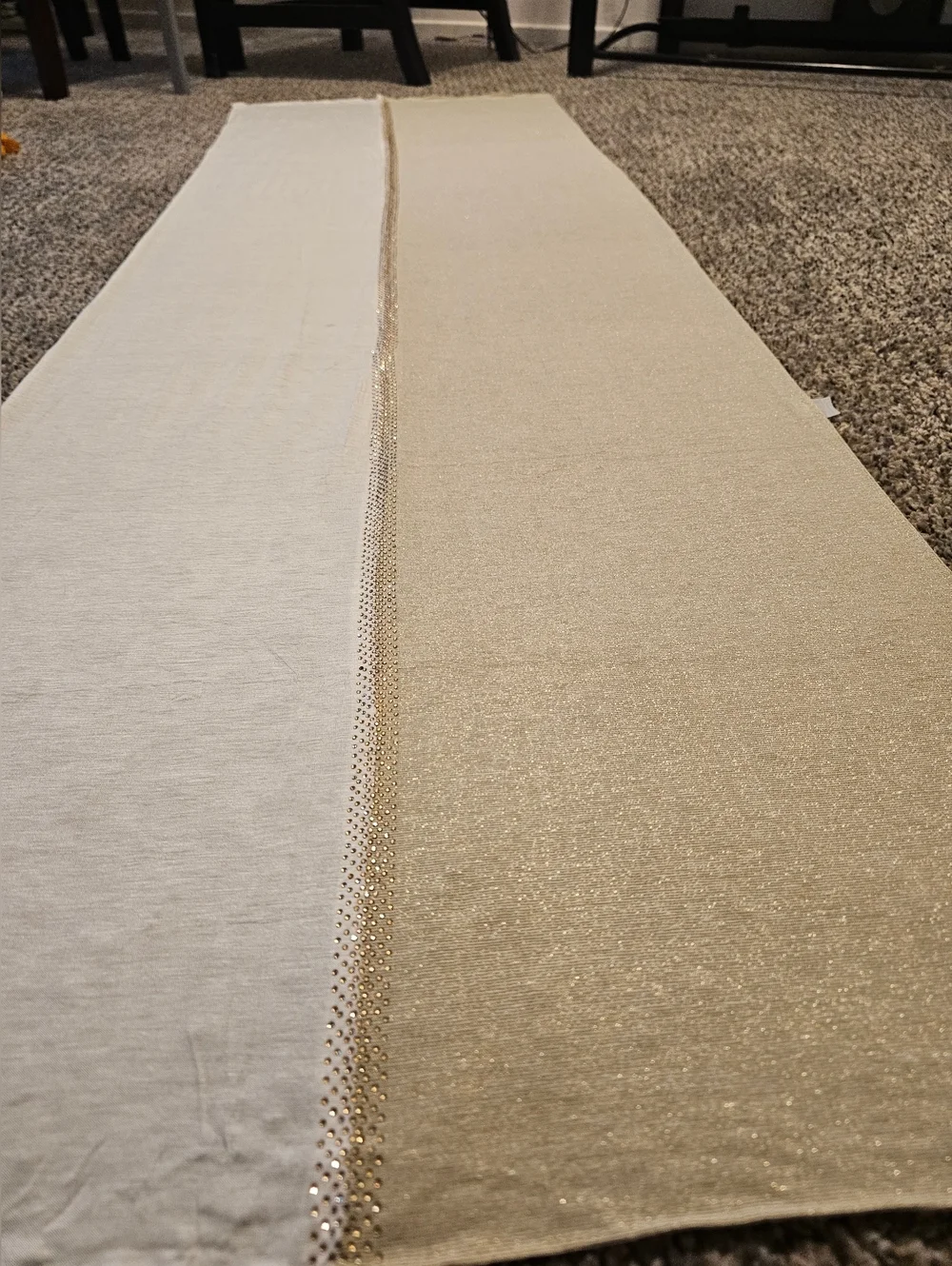 Hijab Mustard Two-Tone Stretch Fabric Panel in Light Gray and Beige - Picture 2 of 3